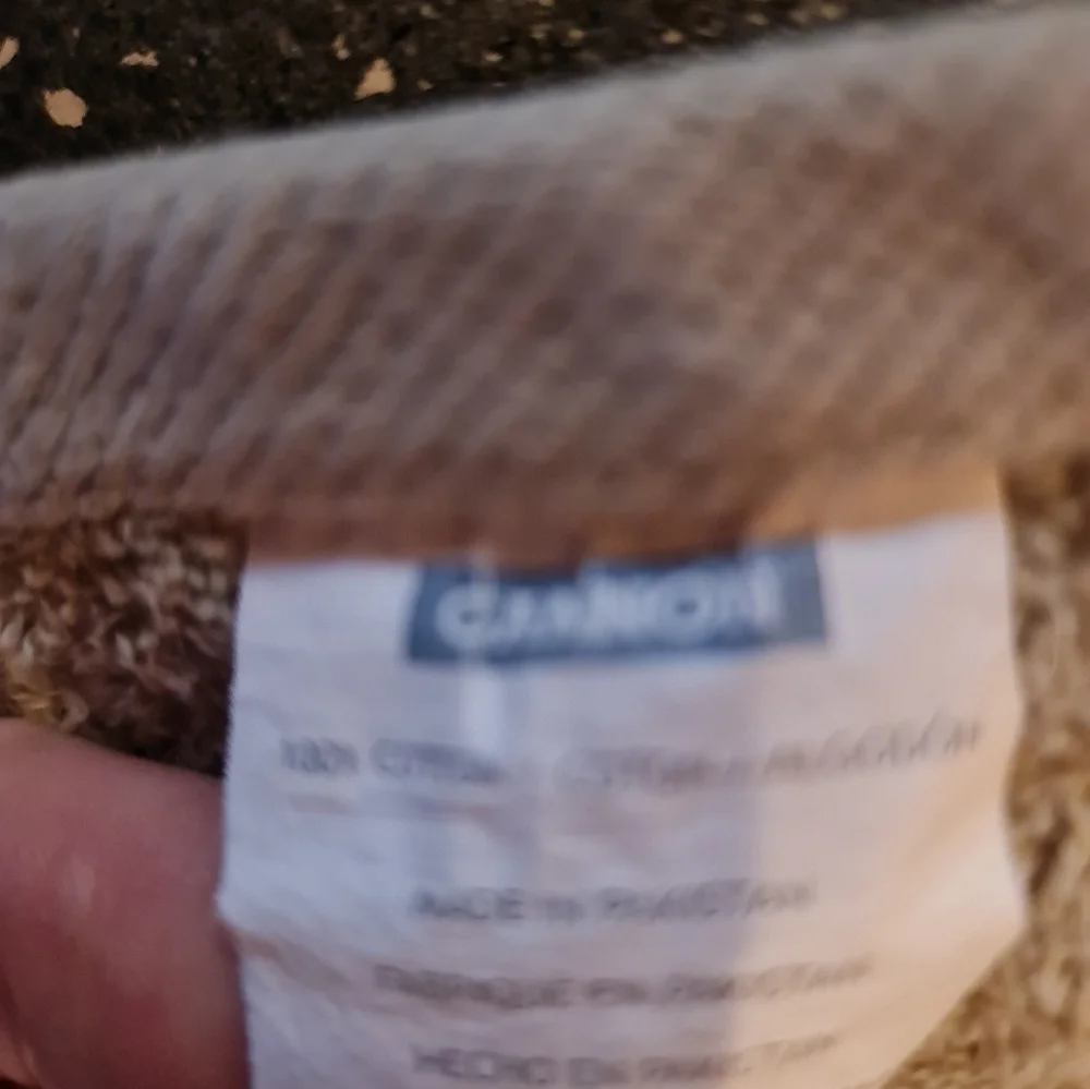CANNON Olive Green Towel Set Band Detail 1 ea Bath Hand Wash Absorbent EUC